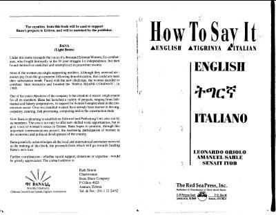 How to say it English Tiginya Italian