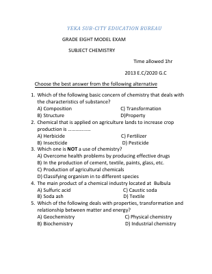 grade 8 3rd round chemistry model exam 2 pdf dirzon